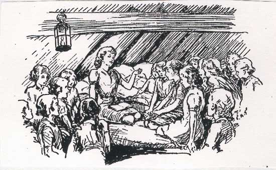 Thirty six of the Chefoo Girls' School slept on matresses in the attic of Irwin House in Temple Hill Camp, Chefoo 
(In Whose Hands? by George Scott)