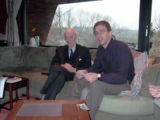 We all met at Janette's house, near Beersel ---from left to right ---Father Hanquet and Rob Sancton ---